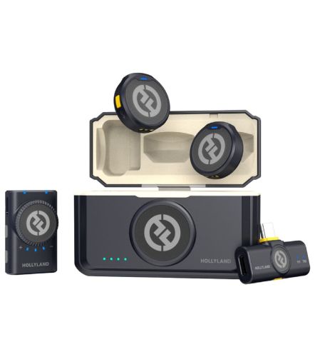 Hollyland LARK M2 Mini Combo con Cámara y USB-C RX, 2 Micrófonos para Cámaras y Dispositivos Móviles