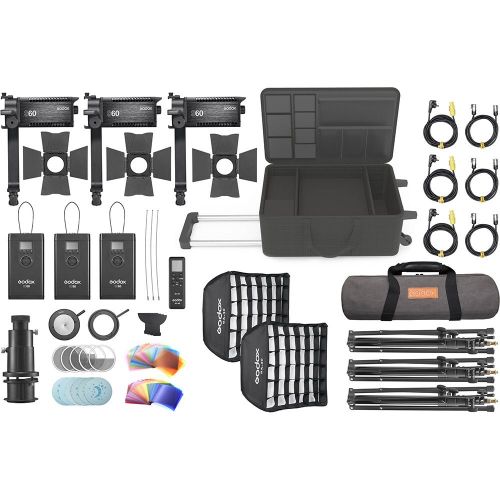 Kit de Iluminación Godox de 3 Lámparas LED S60 