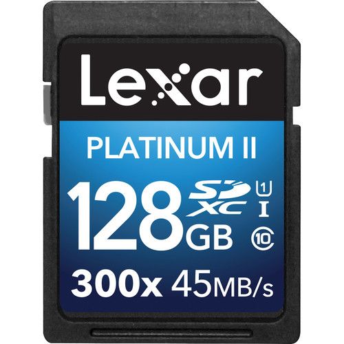 Tarjeta De Memoria Lexar 128GB SDXC 300x Clase 10 Platinum II UHS-I