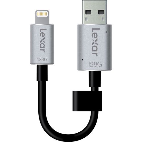 Memoria Jumpdrive Lexar 128GB C201 y Cable Lightning a USB 3.0 Para Iphone  / Ipad - Fotomecánica