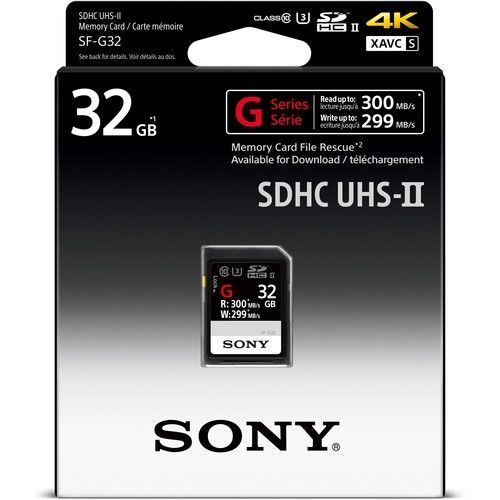 Tarjeta de memoria Sony 32GB UHS II- &#9314; Memory Card Class 10 Transfer Speed: 300MB/S