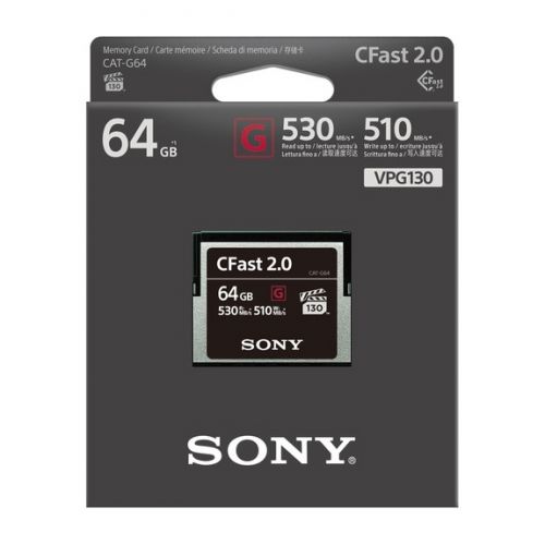 Tarjeta Sony  Cfast 64GB / Profesional 64GB Cfast Transfer Speed : 530MB/S, Writing Speed: 510MB/S