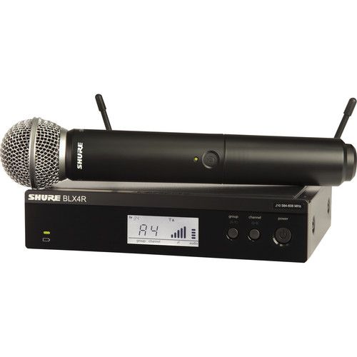 Sistema inalámbrico con micrófono de mano de voz, receptor para rack Shure BLX24R/SM58-J11