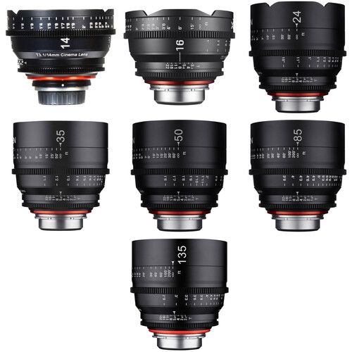 Lente Rokinon Xeen 14, 16, 24, 35, 50, 85, 135mm Cine 7 Lens Bundle (Sony E)