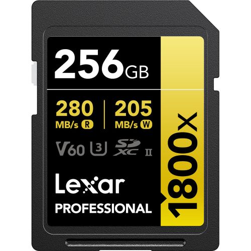 Tarjeta Lexar 256GB Professional 1800x SDXC UHS-II Class 10, U3, V60, 1800x