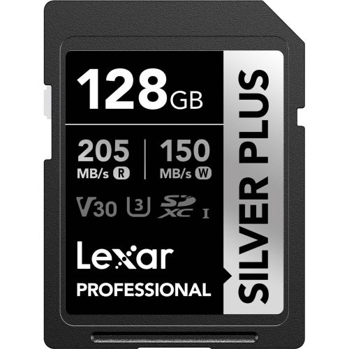 Memoria Lexar 128GB SDXC Professional SILVER PLUS UHS Up to 205MB/s read, 150MB/s write speed 