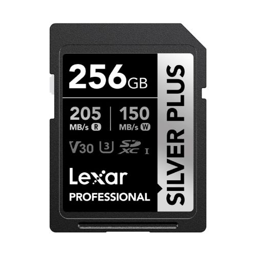 Memoria Lexar 256GB SDXC Professional Silver Plus UHS Up to 205MB/s read, 150MB/s write speed