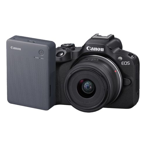 Cámara Canon EOS R50 RF-S 18-45mm F4.5-6.3 IS  STM+Impresora SELPHY QX20