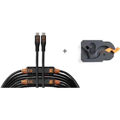 Kit de cables LeverLock y Optima de Tether Tools (9.4m, negro antirreflectante)