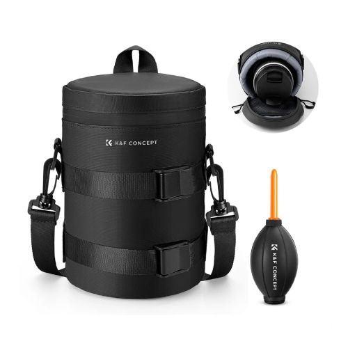 Estuche Resistente K&Fc Concept para lente fotográfico Tamaño L - Grande Color Negro (KF13.202)
