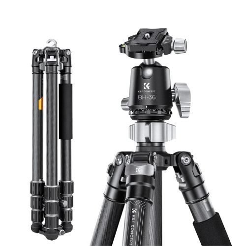 Tripie K&F Concept para Cámara X284C4+BH-36T Fibra de Carbono con Cabezal 360°