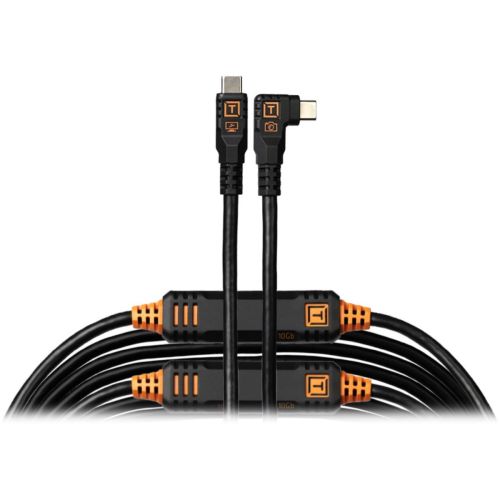 Cable TetherPro Tether Tools Optima USB-C M - ÁNGULO RECTO (9.4 m, negro antirreflectante)