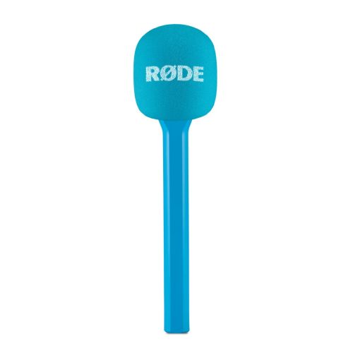 Adaptador de Mano RODE para Wireless GO Azul. Interview GO Blue Handle and pop filter attachment for Wireless GO