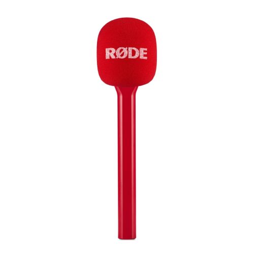 Adaptador de Mano RODE para Wireless GO Rojo. Interview GO Red Handle and pop filter attachment