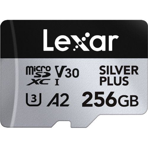 Memoria Lexar Micro 256GB SDXC SILVER PLUS UHS-I U3 V30 A2 205MB/s read, 150MB/s write speed