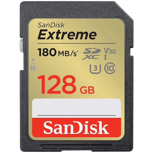 Memoria SanDisk SD 128GB UHS-I U3 V30 EXTREME PRO 180 MB/s