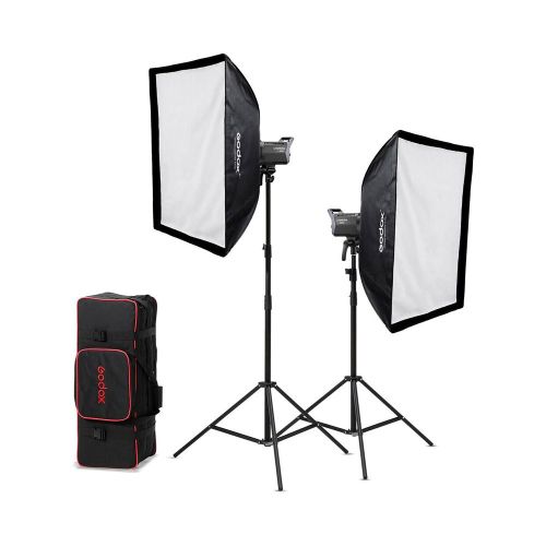 Kit 2 Lámparas Led Godox LA200D Litemons Daylight con Tripies y Softboxs 