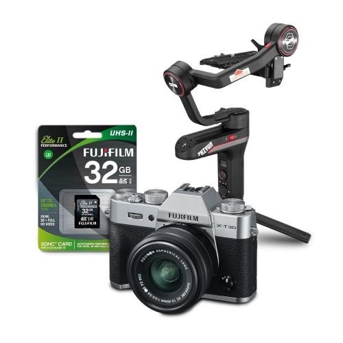 Cámara Fujifilm X-T30 plata + XC 14-45mm + SD 32GB UHS-II + Weebill-S
