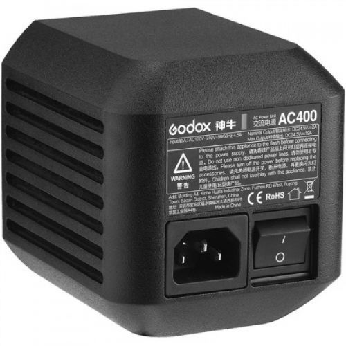 ADAPTADOR DE CORRIENTE AC400 GODOX ADAPTADOR DE CORRIENTE ALTERNA PARA FLASH AD400 PRO