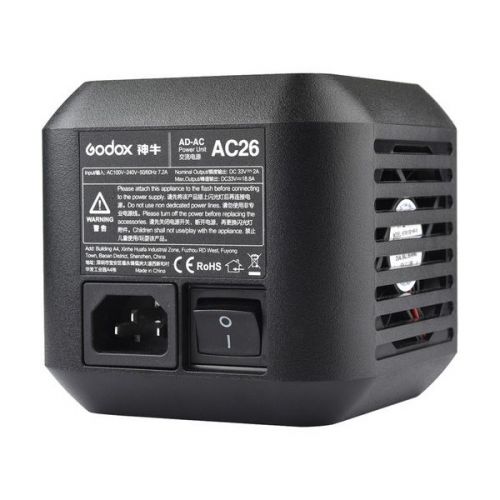 Adaptador de Corriente AC26 Godox, para Flash AD600 Pro