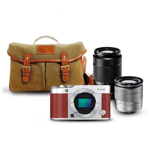 Cámara Fujifilm X-A3 Café + XC50-230mm + Mochila