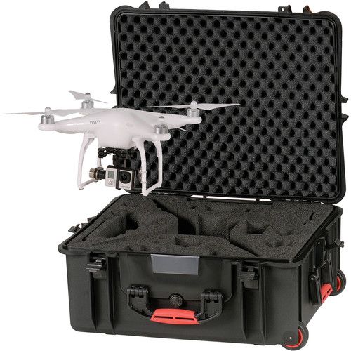 Estuche Rigido Con Ruedas Negro Con Foam Para DJI Phantom Vision 2 HPRC2700WPHA2