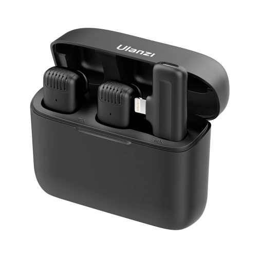 Micrófono Ulanzi Inalámbrico Lavalier J12 Bluetooth para iPhone (Color Negro)