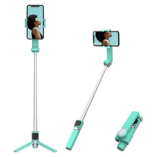 SELFIE STICK CON ESTABILIZADOR COLOR TURQUESA PARA CELULAR NANO SE MOZA