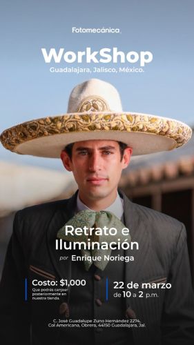 Taller con Enrique Noriega retrato e iluminación 22 de marzo 2025 en Guadalajara