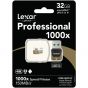 Tarjeta De Memoria Lexar 32GB Microsdhc 1000x Profesional UHS-II, CLASS 10, U3 Con Lector USB 10