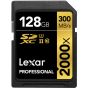 Tarjeta Lexar 128GB SDXC 2000x Clase 10 U3 V90 (up to 300MB/s read, up to 260MB/s write)