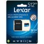 TARJETA DE MEMORIA MICROSDXC 512GB HIGH PERFORMANCE UHS-I CON ADAPTADOR SD LEXAR 633X