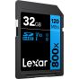 Memoria Lexar 32GB 800x SDHC™ Class 10, U1, V10 (120MB/s read)