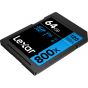 Tarjeta de Memoria Lexar 64GB 800X U3 SDXC/UHS-I Clase 10 120MB/S