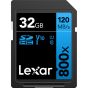 Memoria Lexar 32GB 800x SDHC™ Class 10, U1, V10 (120MB/s read)