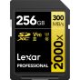 Tarjeta Lexar SDXC 2000x 256GB Clase 10 U3 V90 (up to 300MB/s read, up to 260MB/s write)