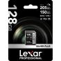 Memoria Lexar 128GB SDXC Professional SILVER PLUS UHS Up to 205MB/s read, 150MB/s write speed