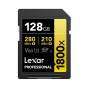 Tarjeta Lexar 128GB Professional 1800x SDXC UHS-II Class 10, U3, V60, 1800x