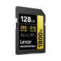 Tarjeta Lexar 128GB Professional 1800x SDXC UHS-II Class 10, U3, V60, 1800x