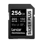 Memoria Lexar 256GB SDXC Professional Silver Plus UHS Up to 205MB/s read, 150MB/s write speed