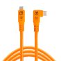 Cable USB-C TetherPro Optima de Tether Tools (3 m, naranja de alta visibilidad, ángulo recto)
