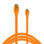 Cable Tether Tools TetherPro Micro-HDMI a HDMI con Ethernet (naranja, 4,5 m) H2D15-ORG