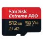 Tarjeta de Memoria SanDisk Micro SD 512 UHS-I U3 V30 A2 EXTREME PRO 200MB/s 	