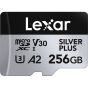 Memoria Lexar Micro 256GB SDXC SILVER PLUS UHS-I U3 V30 A2 205MB/s read, 150MB/s write speed