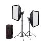 Kit 2 Lámparas Led Godox LA150Bi Litemons Daylight con Tripies y Softboxs