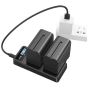 Kit de 2 Baterías NP-F970 y Cargador Dual SmallRig 3823, 7800mAh / 56.16Wh