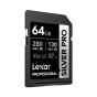 Tarjeta de memoria SD Lexar Silver Pro SD 64GB UHS-II, V60, U3, C10, SDXC Lectura 280MB/s