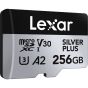 Memoria Lexar Micro 256GB SDXC SILVER PLUS UHS-I U3 V30 A2 205MB/s read, 150MB/s write speed