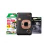 Cámara Fujifilm Instax Mini LiPlay Negra + SD 16GB + 2-Pack