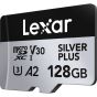 Memoria Lexar Micro 128GB SDXC SILVER PLUS UHS-I U3 V30 A2 205MB/s read, 150MB/s write speed